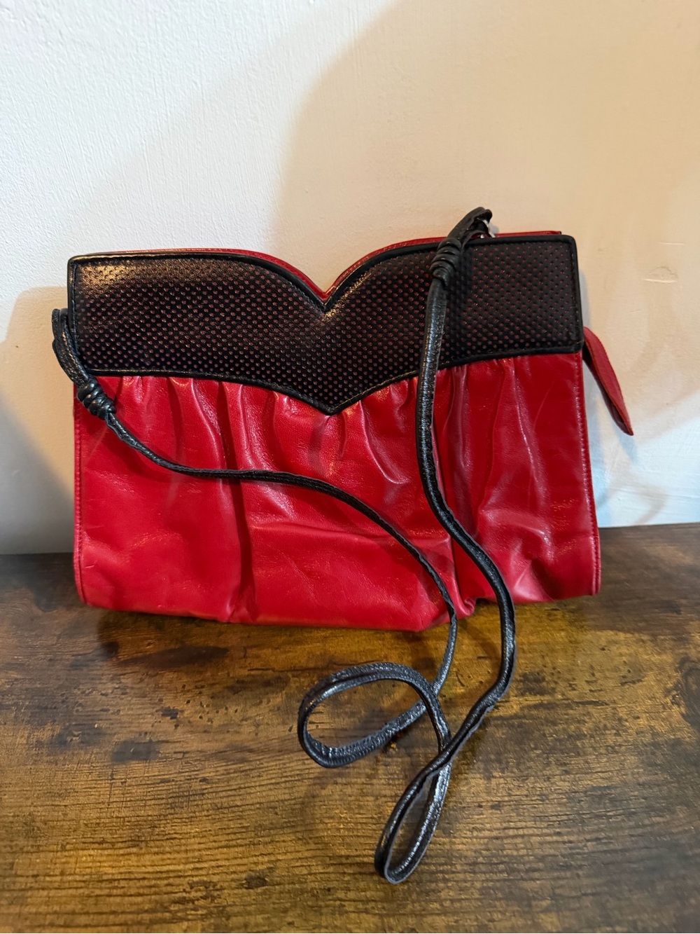 Bruno Magli Red and Black Crossbody Shoulder Bag